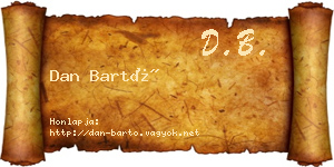 Dan Bartó névjegykártya